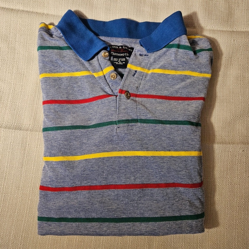 Sutter & Grant Striped Polo‎ Shirt Mens XL Short Sleeve Casual Colorful